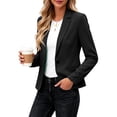 thumbnail image 6 of Achuyrbd Women's Business Casual Blazer Jacket, Notched Lapel One Button Long Sleeve Work Office Blazer with Pockets & Ruched Cuffs, S-2XL, 6 of 8