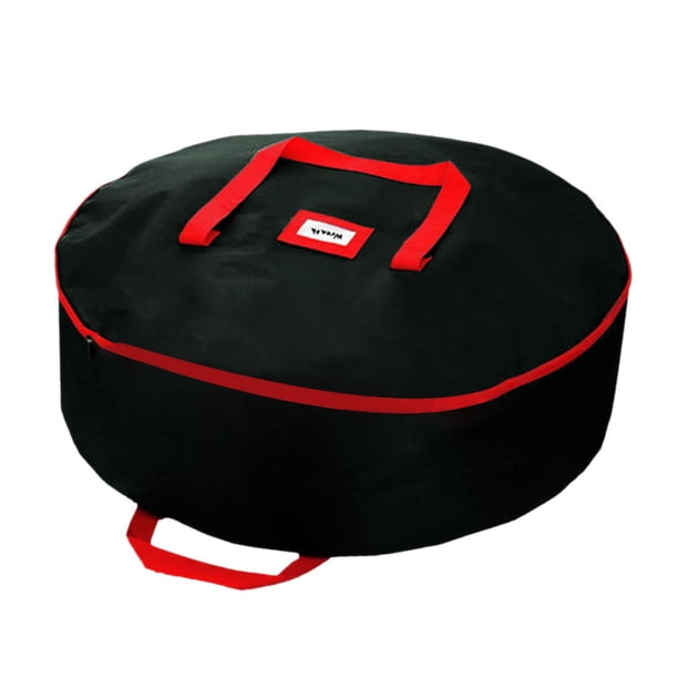 Bolsa de almacenamiento para coronas navideñas, adorno de tela Oxford, protector para coronas navideñas Negro B