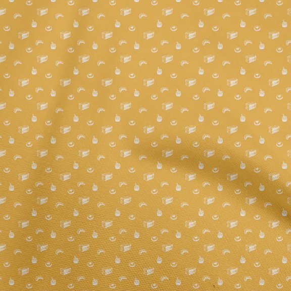 oneOone Viscose Chiffon Yellow Fabric Food Dessert Sewing Craft Projects Fabric Prints By Yard 42 Inch Wide
