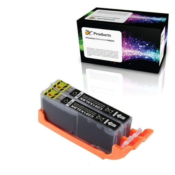 OCProducts Compatible Ink Cartridge Replacement 2 pack for Canon CLI-281 CLI-281XXL Ink Cartridge 2 Pack for PIXMA TR7520 TR8520 TS702 TS6120 TS6220 TS8120 TS9120 (Small Black)