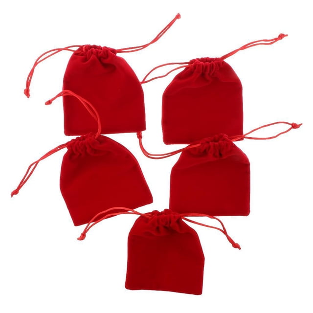 5 Pieces Velvet Drawstring Pouch Candy Bag Wedding Favor Party Gift Bags x 12cm