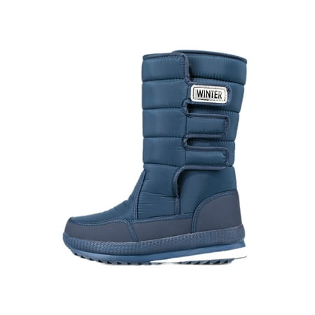 

Zodanni Womens Breathable Winter Warm Shoes Walking Casual Round Toe Snow Boots Comfort Plush Lining Mid Calf Boot Men s Navy Blue 7.5