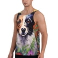 thumbnail image 2 of Logiee Colorful Flower Dog Print Men's Workout Tank Top,Quick Dry Workout Tank Top,Gym Muscle Tee,Fitness Bodybuilding Sleeveless T Shirt-XX-Large, 2 of 7