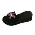 thumbnail image 3 of Mostsola Womens Sandals Glitter Flower Beach Shoes Platform Wedges Heels Arch Support Slip on Shoes, 3 of 9