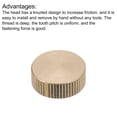 thumbnail image 4 of Uxcell Knurled Thumb Nuts, 4 Pack M10 x D20mm x H7mm Brass Blind Hole Knurled Thumb Nuts, 4 of 5