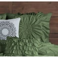 thumbnail image 5 of DNG Creations 5 Piece Luxury Circle Ruffle Comforter with 1 Freebie Ruffle Pillow All-season 550 GSM 800TC, 100% Egyptian Cotton ( King/Cal King Size ) Solid Moss Colour, 5 of 5