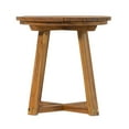 thumbnail image 6 of Walker Edison Modern Solid Wood Slat-Top Round Outdoor Side Table, Brown, 6 of 9