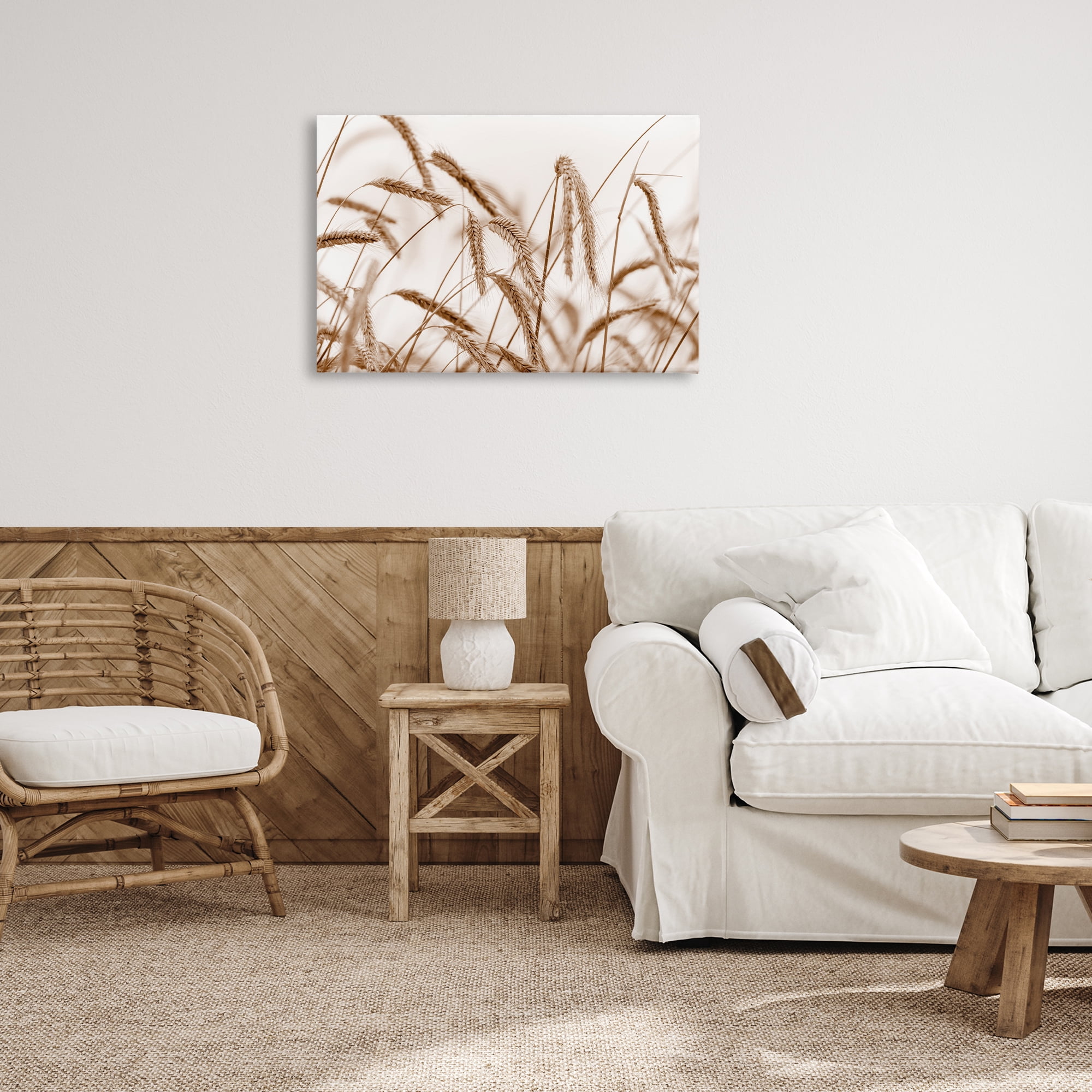 Stupell Industries Windswept Wheat Sprigs Plants & Flowers Photography Wrapped Canvas Art Print Wall Art, 30 x 20