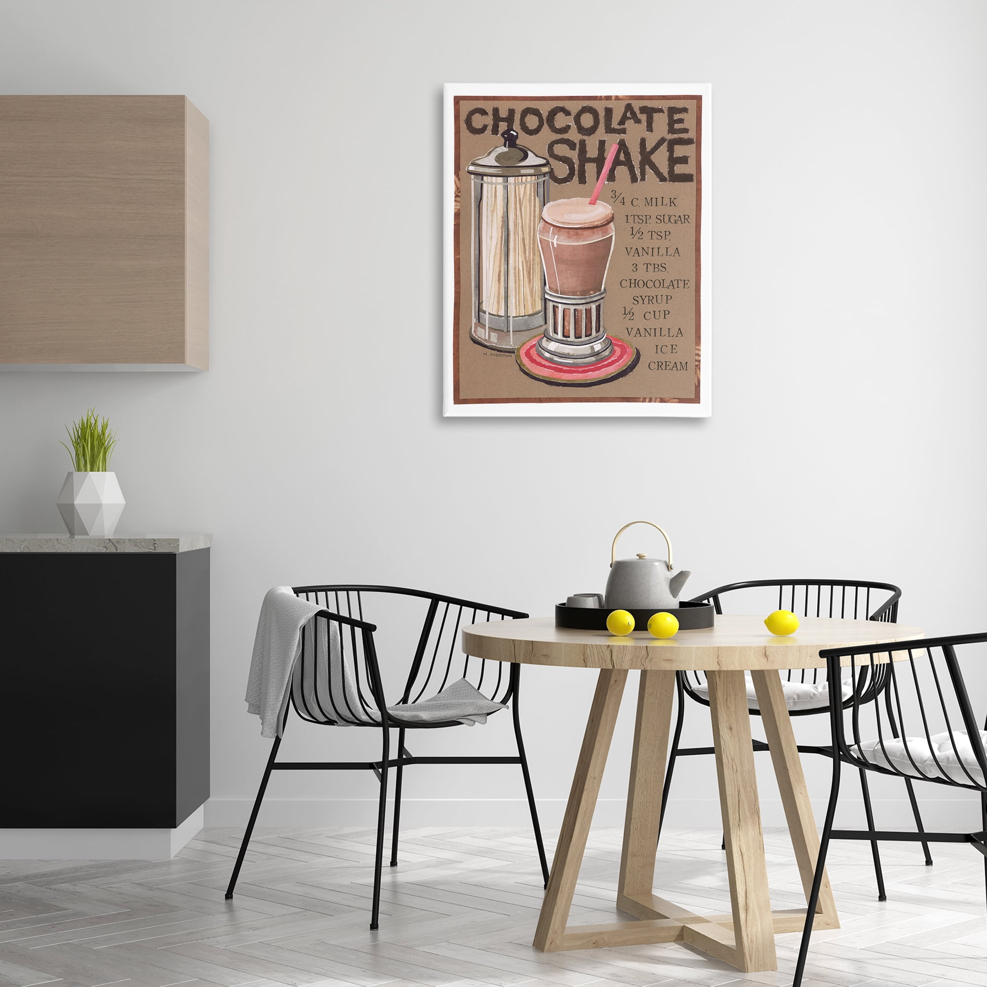 Stupell Industries Chocolate Shake Recipe Food & Beverage Painting Gallery Wrapped Canvas Art Print Wall Art, 30 x 40