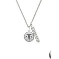 thumbnail image 2 of Delight Jewelry Silvertone Domed Black NP Silvertone Forever Bar Charm Necklace, 23", 2 of 4