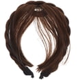 thumbnail image 1 of Pelucas sintéticas de moda, diadema, flequillo frontal, flequillo, extensiones de cabello para mujeres y niñas (marrón claro), 1 of 8