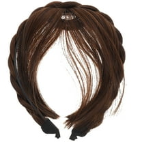 Eease Braid Wigs Headband Fringe Hair Extensions for Women (Light Brown)