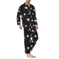 thumbnail image 2 of Balery Crescent and Stars Pijama para Hombre de Dos Piezas con Manga Larga, Conjunto de Dormir y Descanso Suave con Bolsillos-Medium, 2 of 7