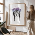 thumbnail image 2 of King Of Lions - Illustration Floral Animal Wildlife Tiger Boho Black and White Oak Framed Wall Art Print 16 x 24 inches, 2 of 15