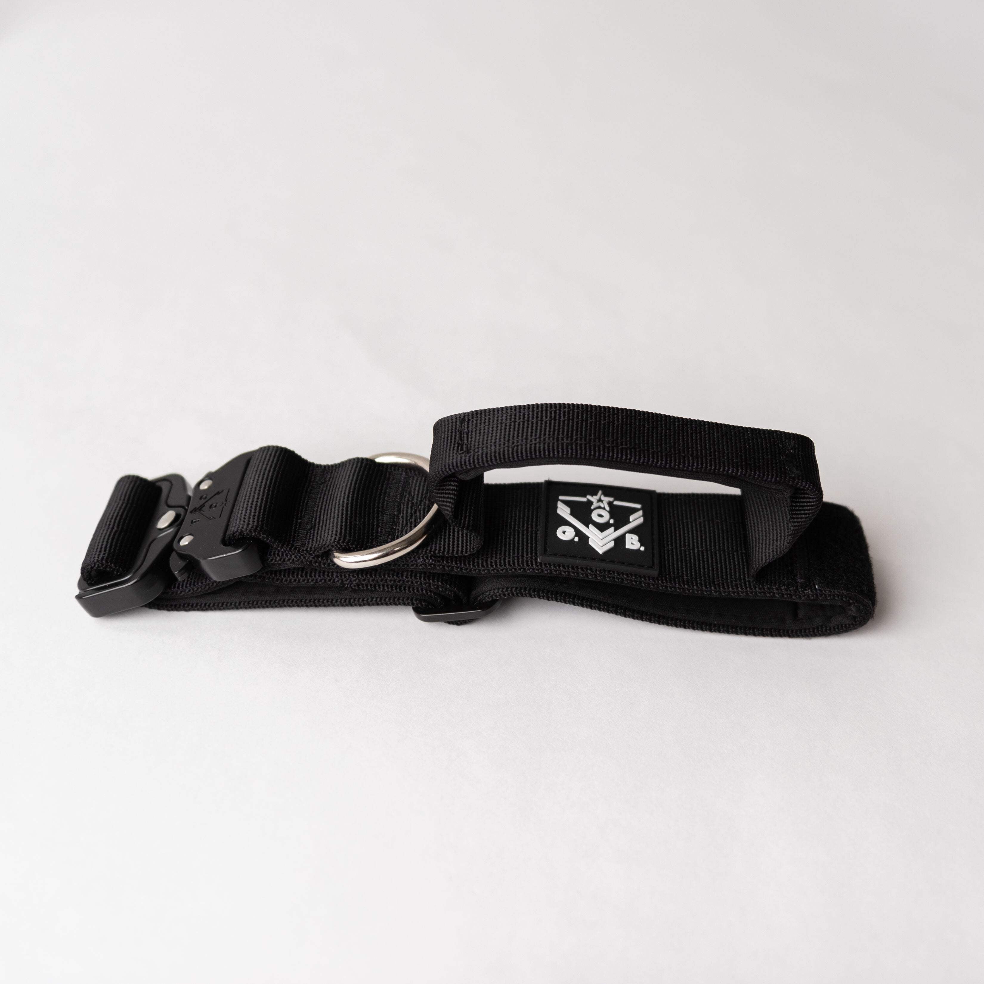 Operation Good Boy Dog Collar with Quick Release Buckle and Handle, for Large and Medium Dogs, Black