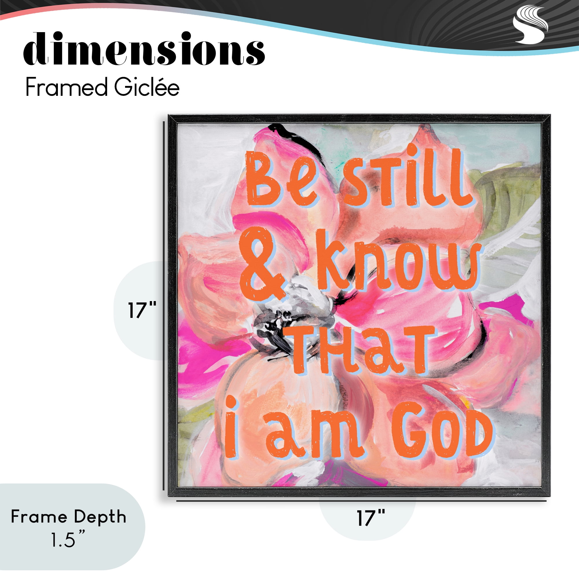Stupell Industries Bright Be Still Scripture Black Framed Giclee Art, design by Lanie Loreth