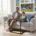 thumbnail image 4 of C Shaped End Table 2 PCS,C-Table for sofa,Side Table for Bedroom, Living Room, Home Office,Gray, 4 of 11