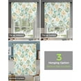 thumbnail image 4 of Orange Sage Green Botanical Tie Up Curtains for Kitchen Bathroom Bedroom Windows 63 Inch Length, Pastoral Leaf Watercolor Balloon Drape Curtains Shade Rod Pocket Drapery Curtain Panel, 52"x63", 4 of 7