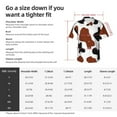 thumbnail image 4 of Picia Brown Black Cow Gentle Cotton Regular Fit Short Sleeve Casual Hawaiian Shirt for Men-Small, 4 of 9
