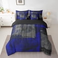 thumbnail image 2 of Erosebridal Grunge Abstract Bedding Set Teen Dark Blue Black Grey Queen Comforter Set 7 Pcs Oil Painting Graffiti Bed In A Bag Tie Dye Ombre Graffiti Bed Set Reversible Black, 2 of 5
