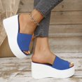 thumbnail image 4 of Admvng Womens Sandals Fashion Casual Summer New Solid Color Retro Thick Bottom Open Toe Beach Slippers 36-43, 4 of 9