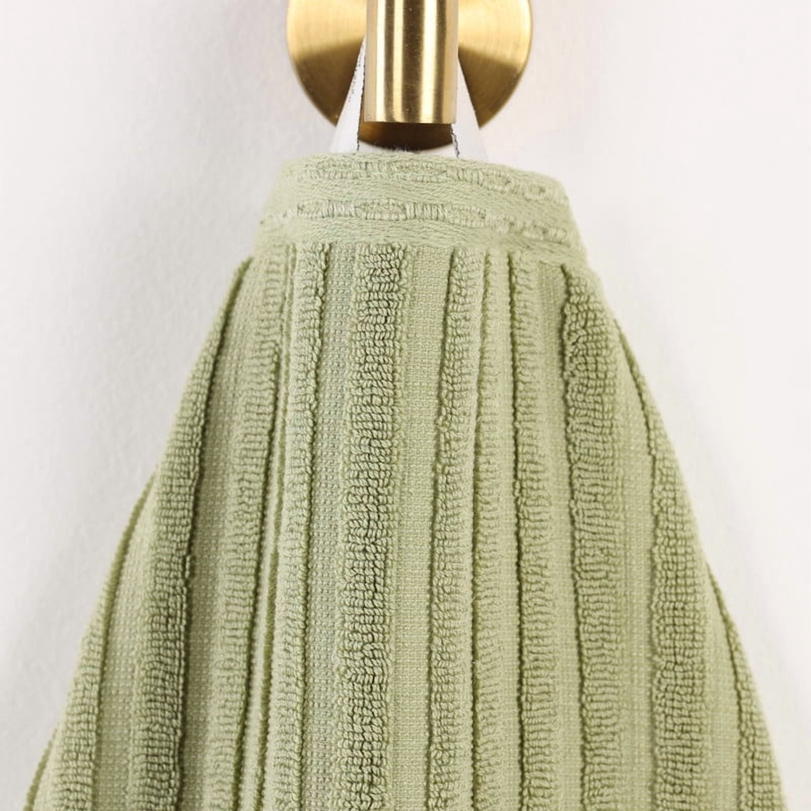 Superior Soho Ribbed Cotton 3-Piece Assorted Towel Set, Sage