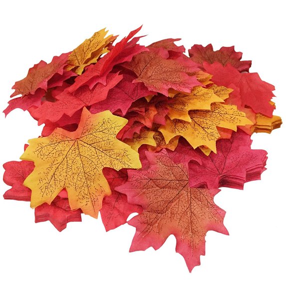 50Pcs/Pack Delicate Fall Artificial 8cm Maple Leaves for Weddings Events Decorating Purple