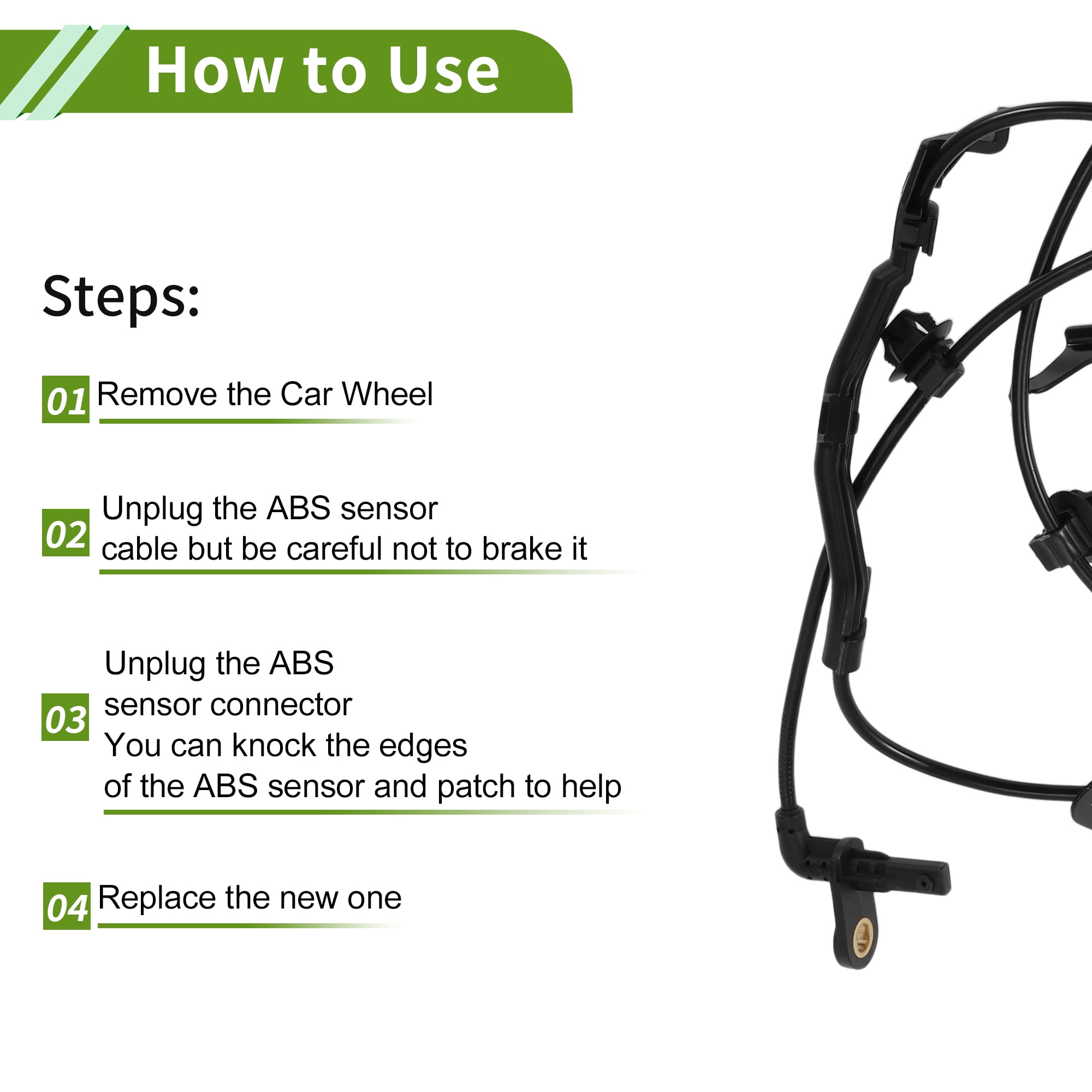 Unique Bargains ABS Wheel Speed Sensor on Front Left Vehicle