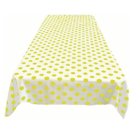 

Fabric & Foam Inc Polka Dot Cotton Tablecloth (Yellow Dot on White 58 Wide x 72 Long Rectangular)