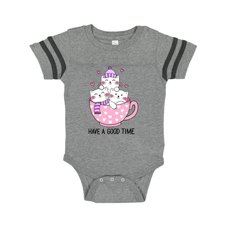 

Inktastic Winter Cats in a Pink Teacup with Hearts Gift Baby Boy or Baby Girl Bodysuit