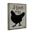 thumbnail image 3 of Stupell Love My Chicken Farmhouse Sign Animals & Insects Painting Gray Floater Framed Art Print Wall Art, 3 of 6
