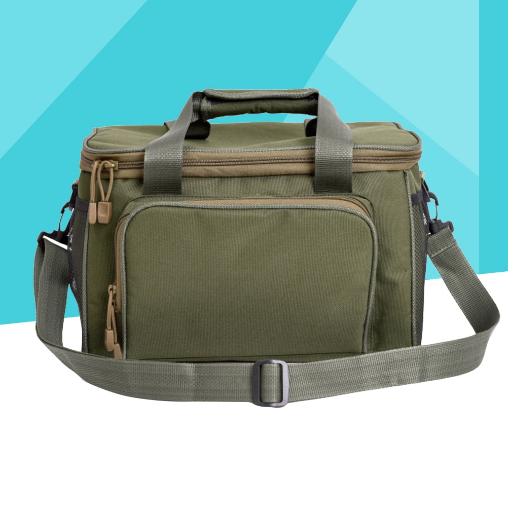 BESTYASH Green Fishing Tackle Bag Oxford Waterproof Adjustable Shoulder Strap
