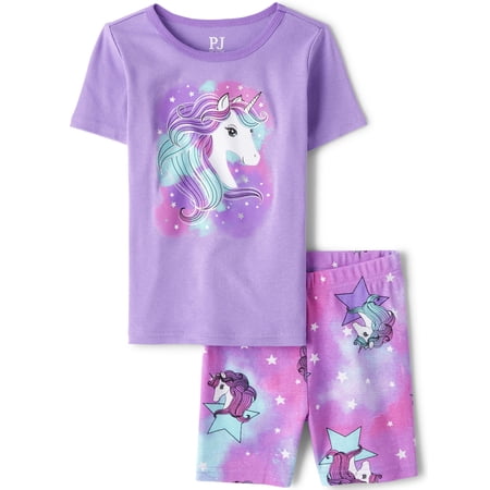 The Children's Place Girls Short-Sleeve and Short Tight-Fitting Cotton Pajama Set, Sizes 4-16