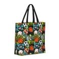 thumbnail image 2 of Adobk Balls Print Tote Bags Shoulder Bag Beach Bag with Zipper for Women Travel Beach Shopping Work Daily Use Shoppers Tote, 2 of 8