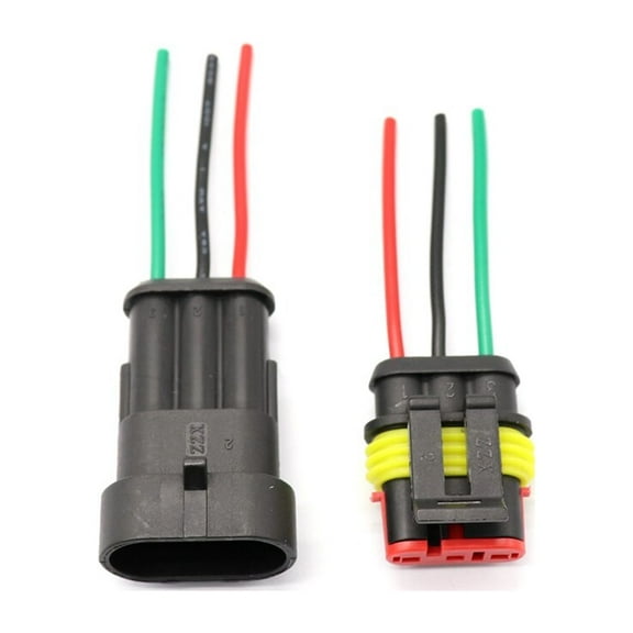 Masteelf 3 Way Connector Wire Plug for Car Use Multi Color Plastic and Copper 5 Pairs 3 Pin