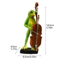 thumbnail image 2 of Resins Frogs Musician Statue Cartoon Animal Figurine Sculpture Multifunctional Decoration Resin Ornament Figurine for Home Office Desktop Decors and Artistic Ornament(A), 2 of 6