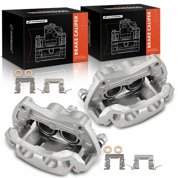 A-Premium Disc Brake Caliper Assembly with Bracket Compatible with Nissan Pathfinder 2008-2012 V8 5.6L Front Side 2-PC Set
