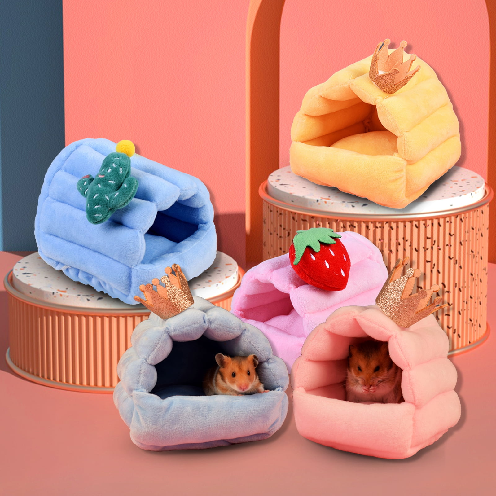 Bobasndm Guinea Pig House, Hamster Hedgehog Winter Nest, Small Animals Warm Cage Cave Bed