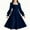 Navy, variant on Girls Dresses Teen Kids Long Sleeve Party Birthday Prom Formal Fancy Midi Dress Size 7-15, Blue