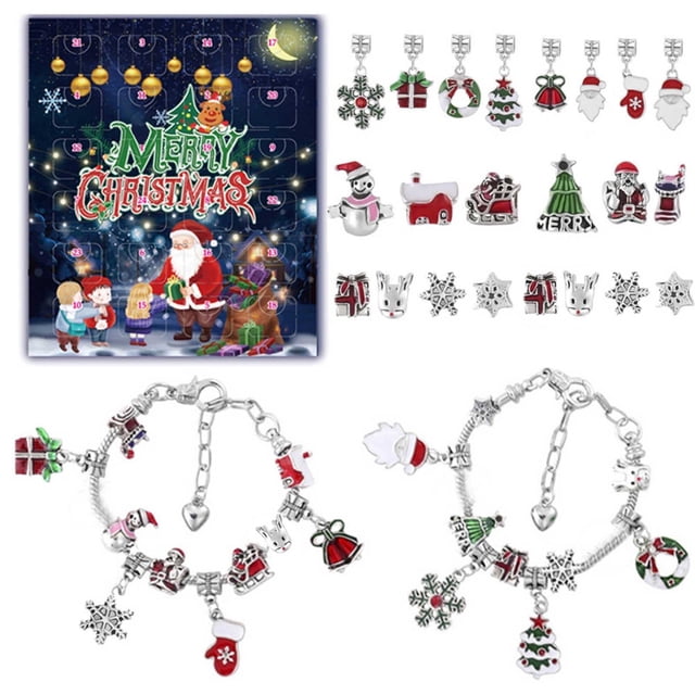 Calendario de Adviento Txmfgh 2023: regalos de cuenta regresiva de 24 días con pulsera para niños y adultos, sorpresas multicolores para la celebración navideña.