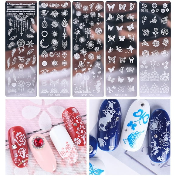 5PCS Nail Art Plate Creative Assorted DIY Nail Image Plate Nail Stamping Plate