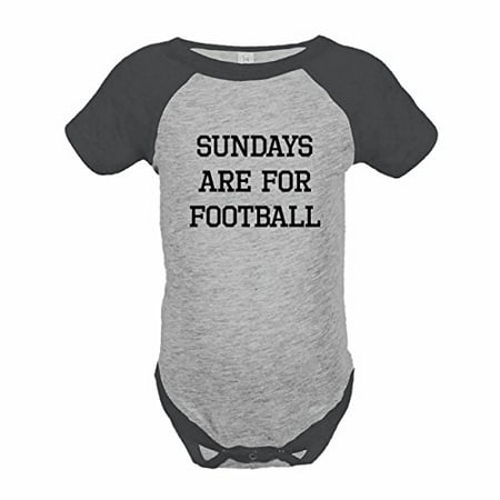 

7 ate 9 Apparel Funny Kids Football Sunday Baseball Onepiece Grey