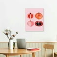 thumbnail image 2 of COMIO Fruit Retro Wall Art Preppy Prints Picture Peach Fruit Poster Pink Wall Art Trendy Aesthetic Posters Apple Fruit Picture Pink Strawberry Wall Art for Living Bedroom Room, 2 of 4