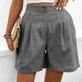 thumbnail image 4 of yillto Womens Dressy Trousers Shorts Pleated High Waist Summer Casual Business Short Pants with Pockets, 4 of 8