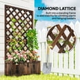 thumbnail image 4 of Outsunny 2.4 x 1 x 4.9 ft Garden Wooden Pine Trough Planter with Trellis, 4 of 10