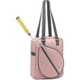 thumbnail image 1 of Bolsa de hombro de tenis, mochila con soporte para raqueta de tenis de nailon de gran capacidad, raqueta de bádminton deportiva impermeable portátil(rosa), 1 of 5
