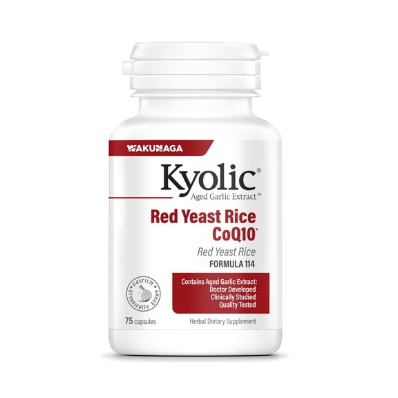 Kyolic Aged Garlic Extract Formula 114, Red Yeast Rice CoQ10, 75 Capsules