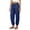 Blue, variant on Womens Lightweight Cropped Harem Pants Relaxed Fit Breathable Everyday Wear for Women Size S