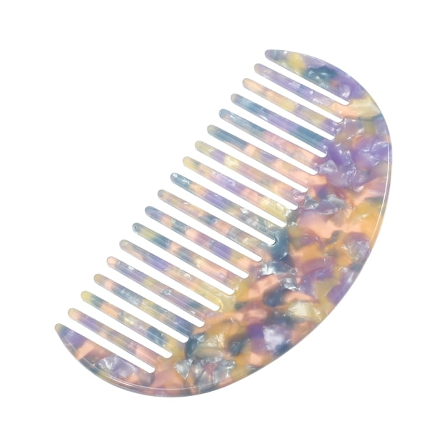 Unique Bargains 1 Pcs Peigne à Dents Larges Demi-Rond pour Femmes Cheveux Bouclés Épais Ondulés Raides Violet