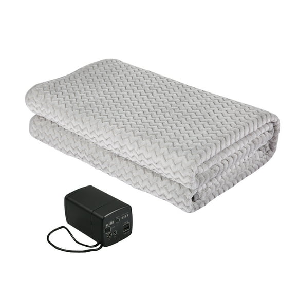 Mistaha Heated Blanket for Car with Far Infrared Technology, Dust Mite Detection, USB & Type C Ports - 150*100cm Size, Flannel Material - 24V 96W Adapter, Portable Charging Capability